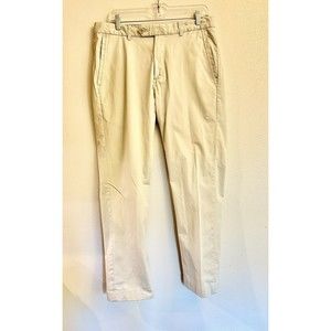 ROWM Chino Pants Mens 34x30 Flat Front Beige Khaki Side‎ and Back Pockets